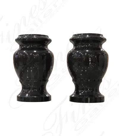 Monument Flower Urns in Absolute Black Granite