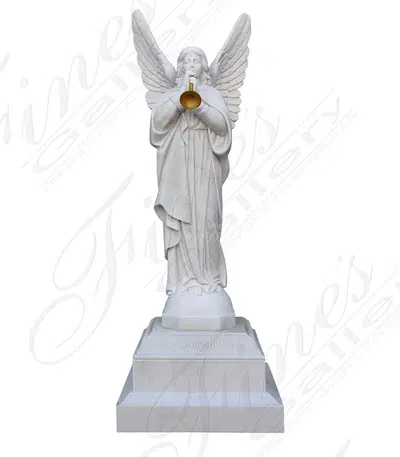 Angel w/Trumpet in Marble and Bronze