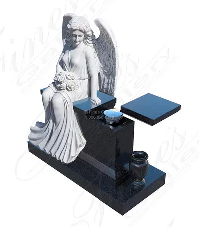 Cremation Urn Angel Monument in Marble and Granite