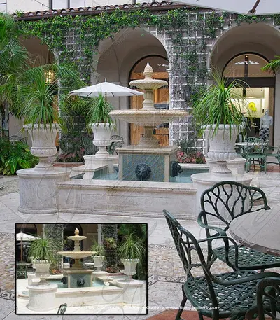 Courtyard Planter Marble Fountain