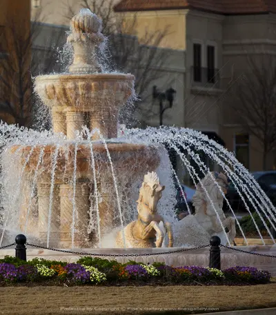 Rearing Horses Grecian Marble Fountain