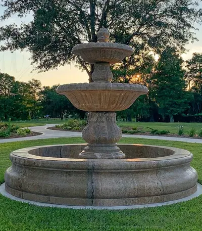 Two Tiered Granite Courtyard Fountain