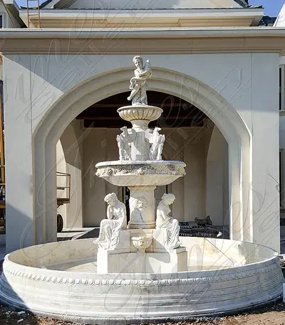 Antique White Greco Roman Fountain