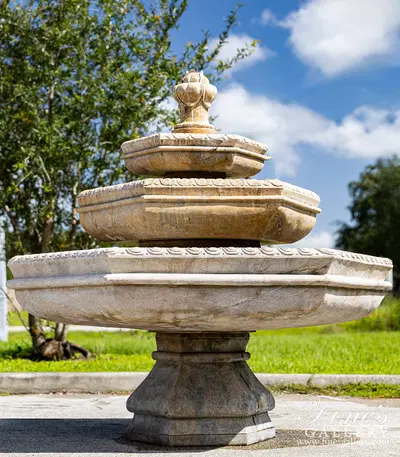 3 Tiered Granite Hexagon Fountain