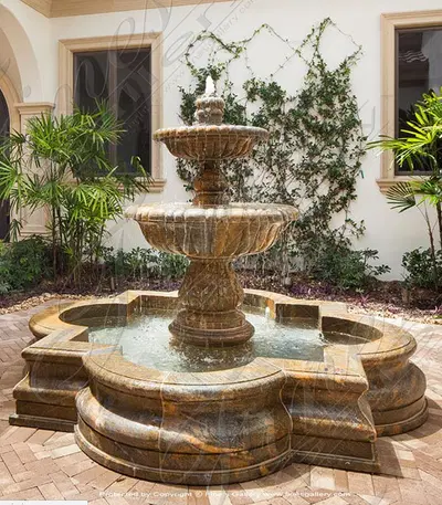 Courtyard Fountain in Solid Granite