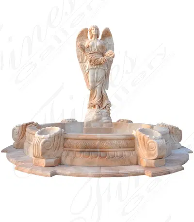 Pink Marble Angel Fountain