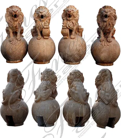 Set of Four Lions Fountains