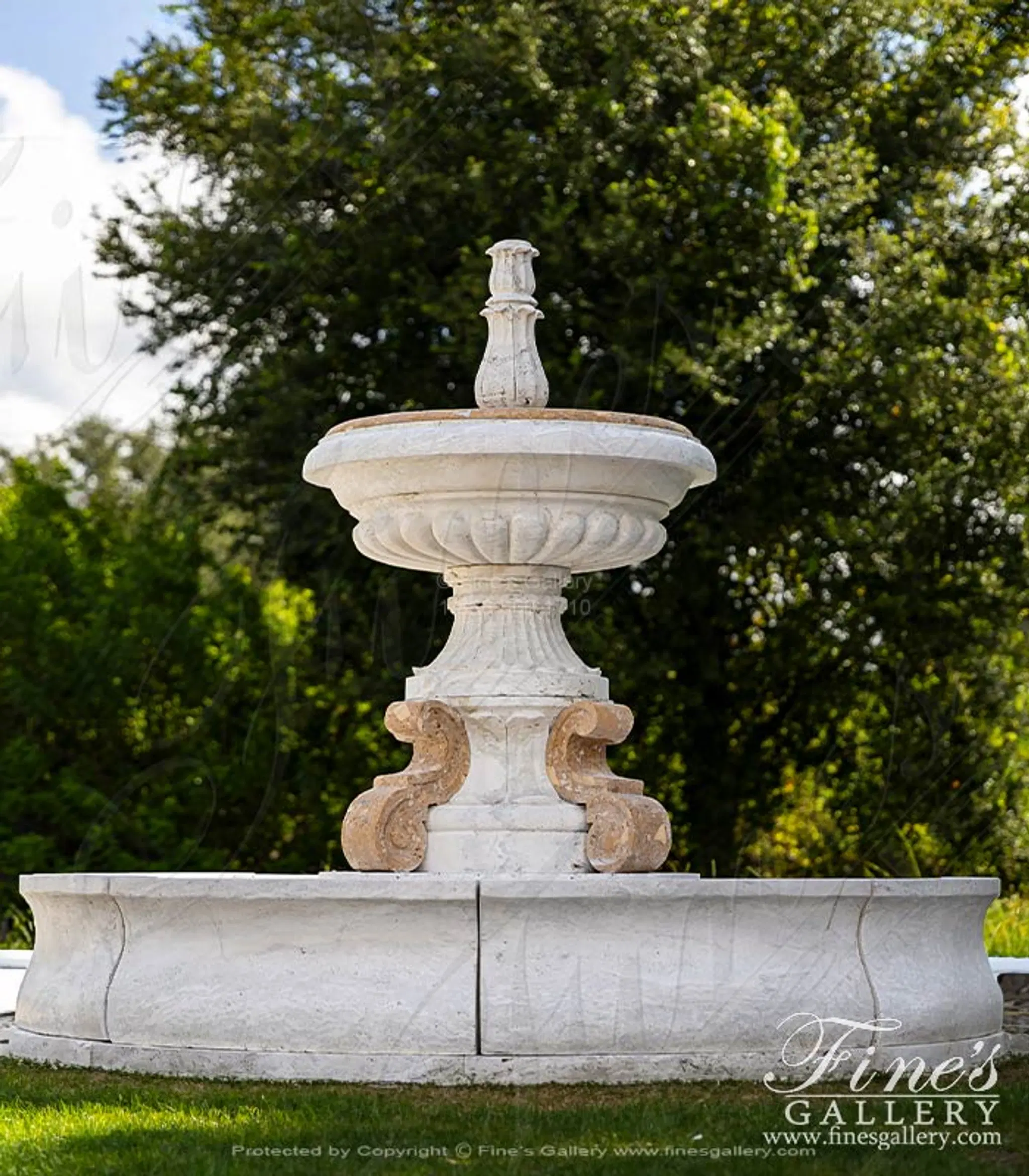 Tiered Fountain in Italian Ivory Travertine