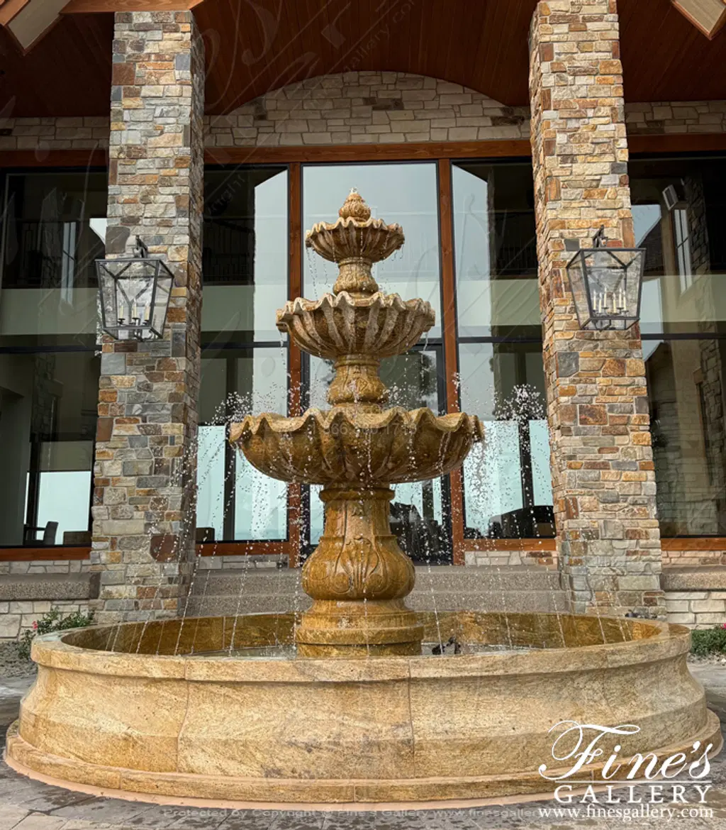 Three tiered granite fountain in the Northern U.S
