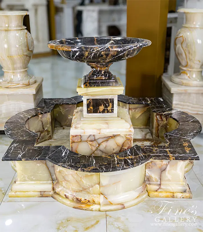 Michelangelo Portoro Marble and Onyx Fountain