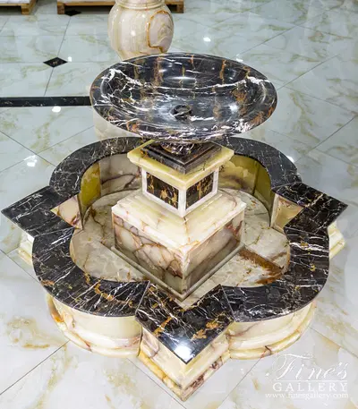 Michelangelo Portoro Marble and Onyx Fountain