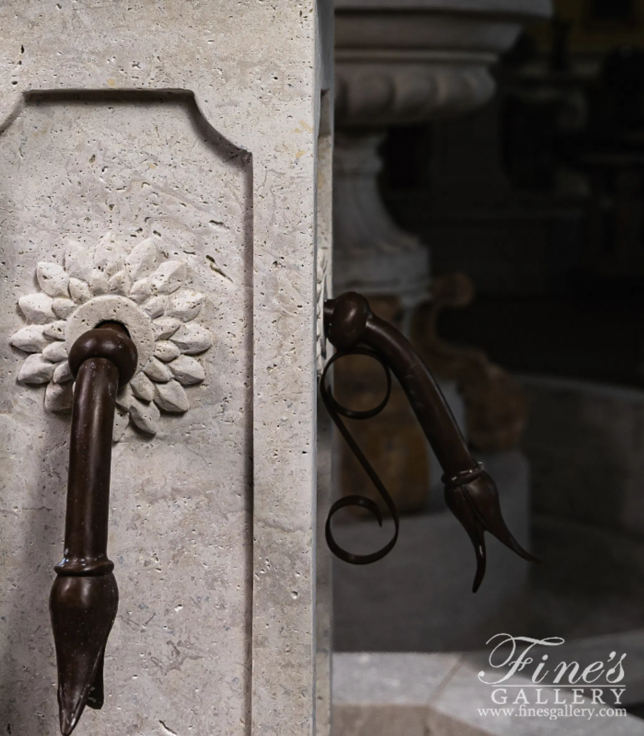 French Countryside Fountain in Classic Light Travertine — Model MF-1515 — detail view 6