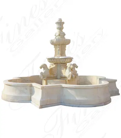 Aged Marble Pegasus Fountain