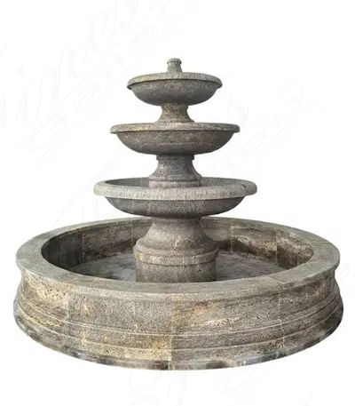 Three Tier Fountain in Antique Griggio Granite