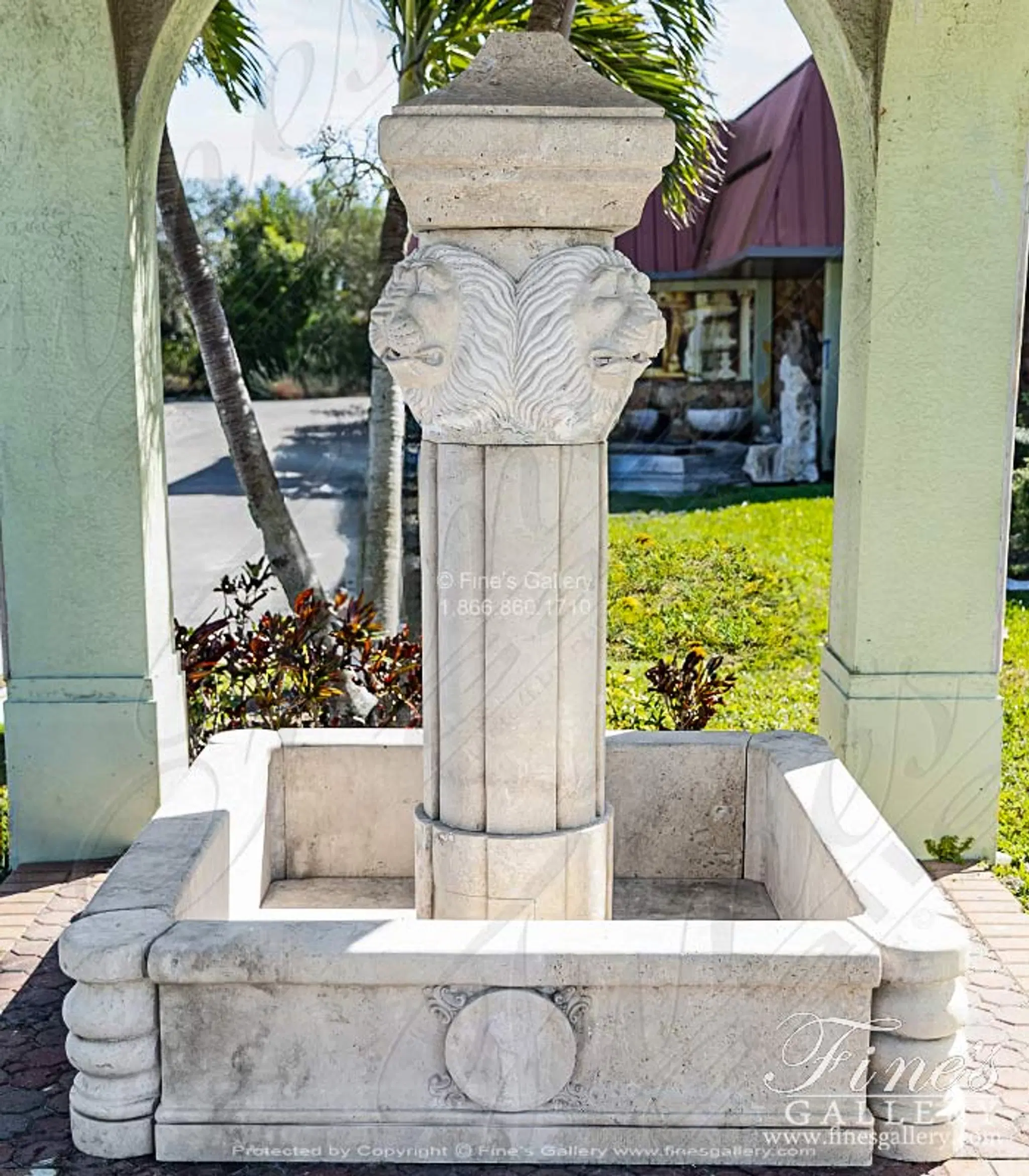 Italian Villa Travertine Fountain