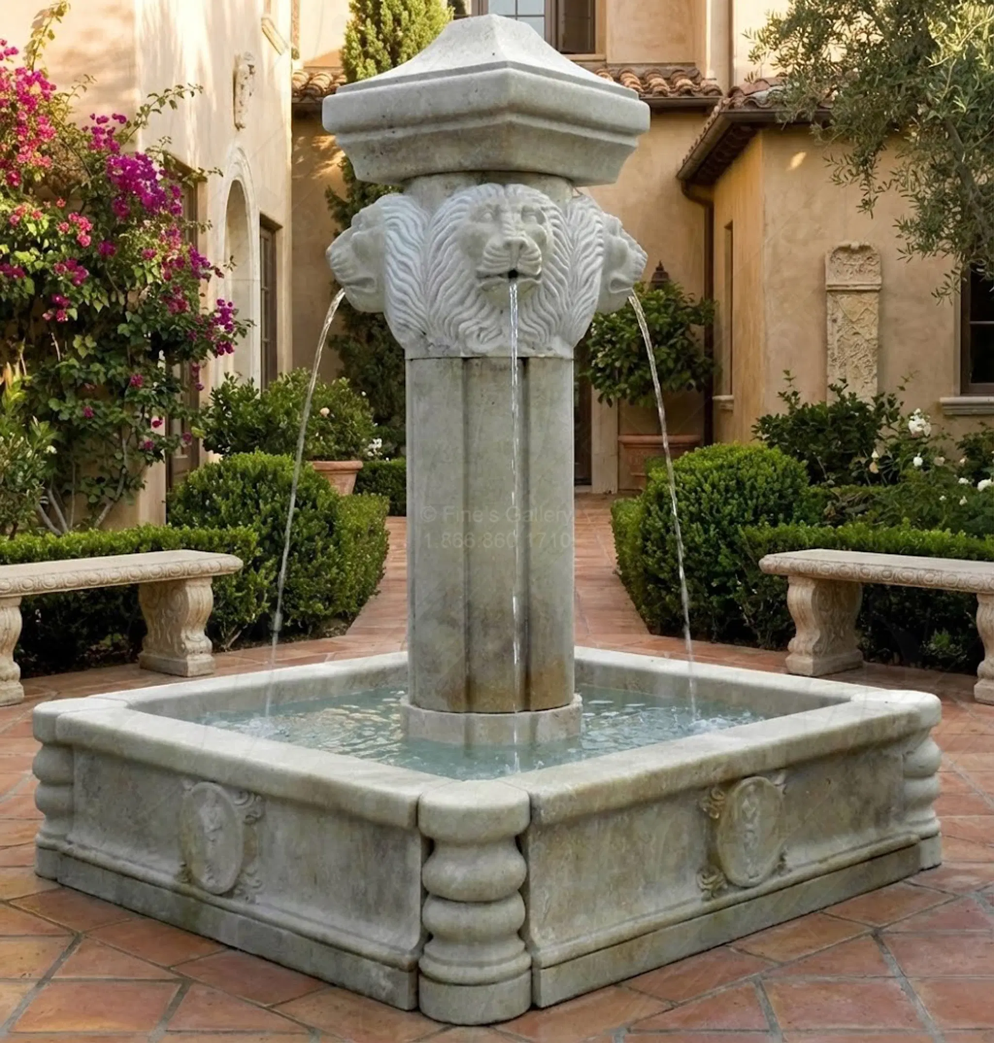 Italian Villa Travertine Fountain