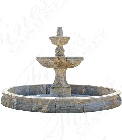 Two Tiered Fountain in Solid Granite