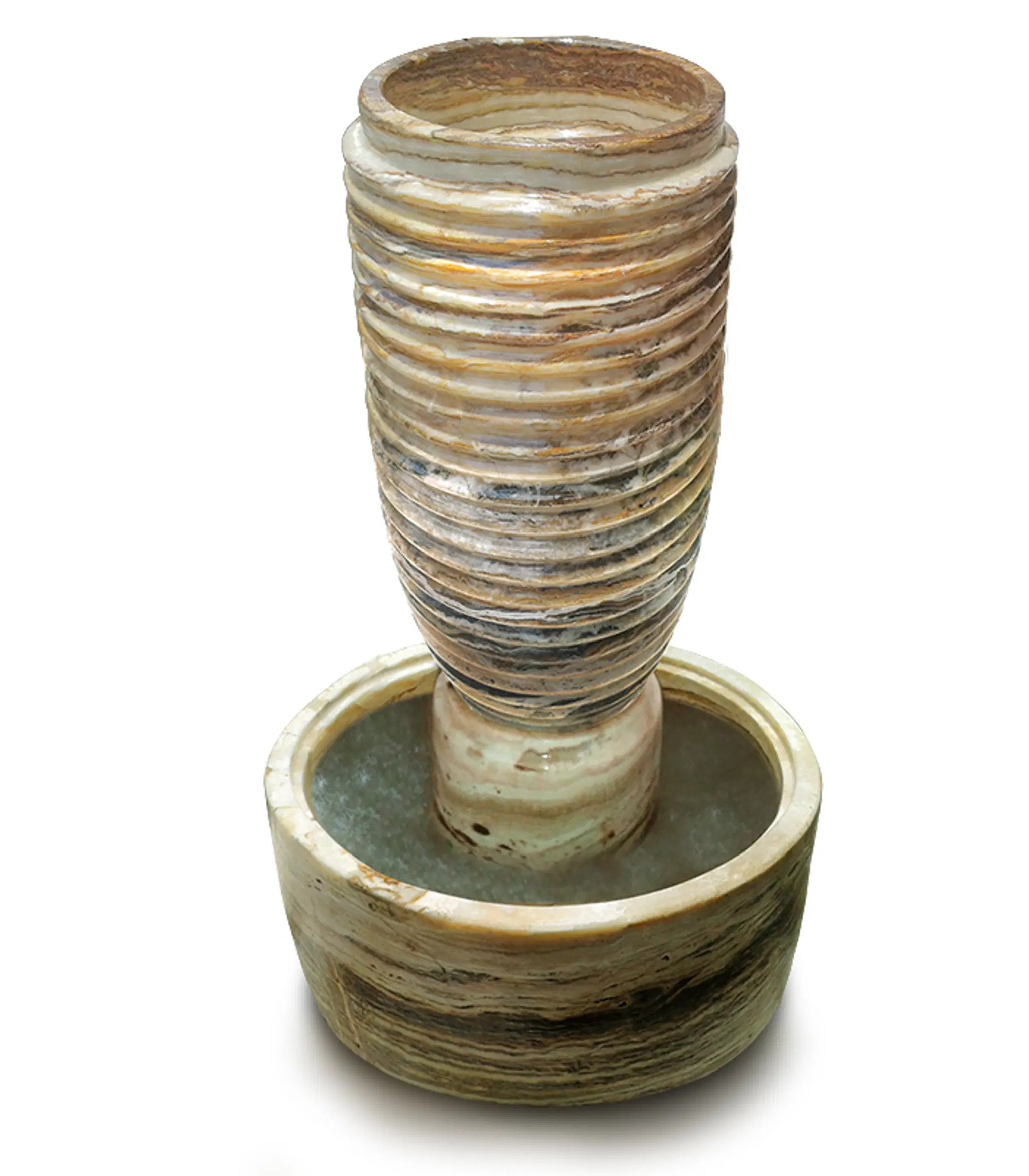 Exotic Natural Stone Garden Fountain — Model MF-1732 — Hand-Crafted by Fine's Gallery
