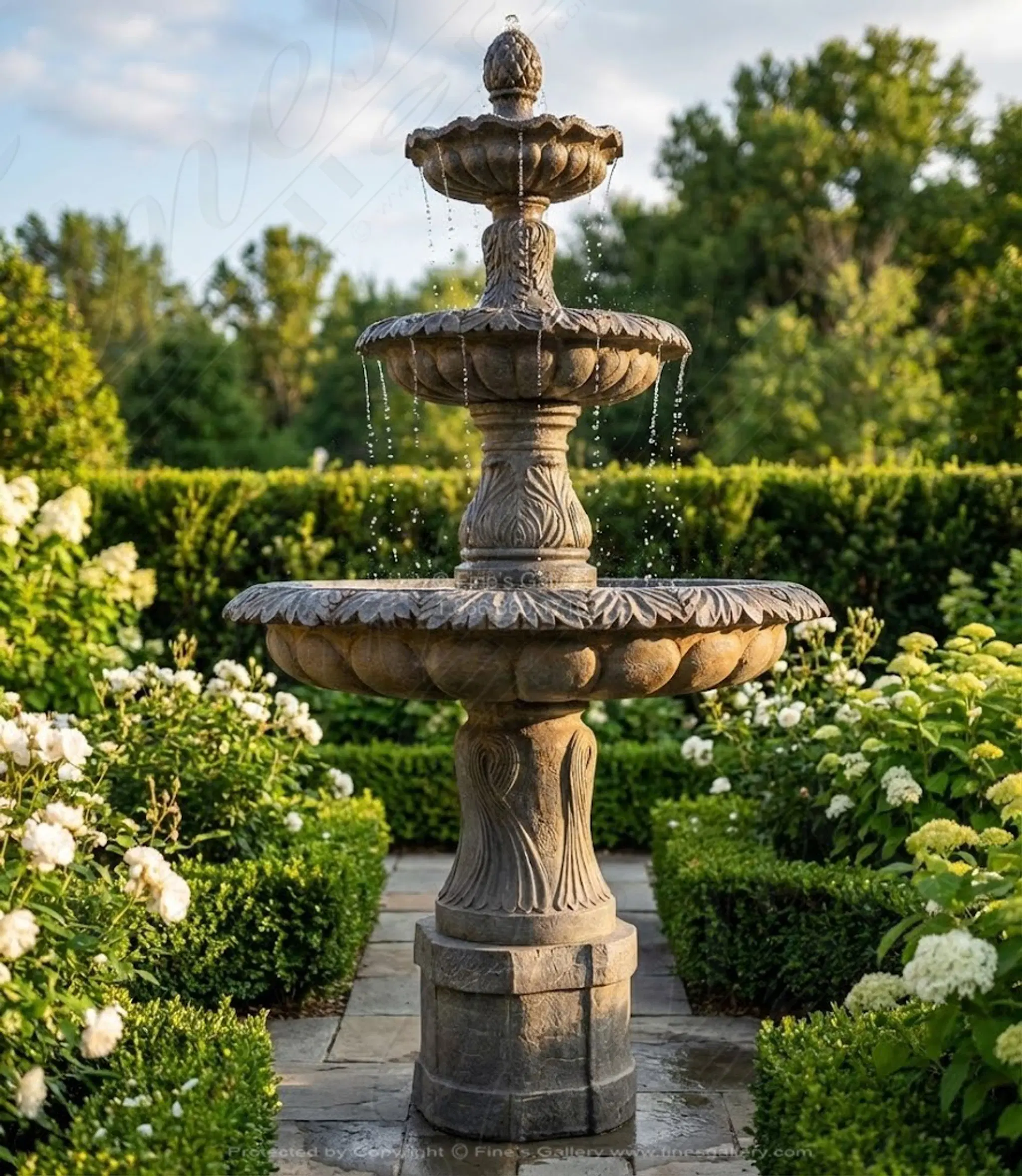 Vintage Collection -  Accanthus Brown marble fountain
