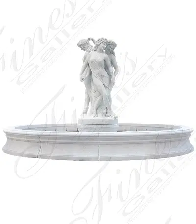 Graceful Beauties Fountain in Statuary Marble 