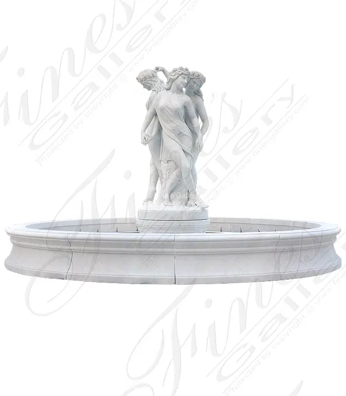 Graceful Beauties Fountain in Statuary Marble 