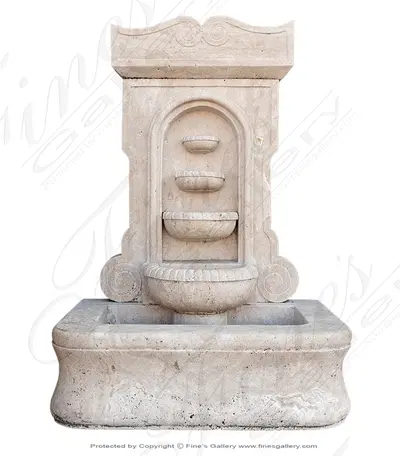 Old World Four Tiered Wall Fountain