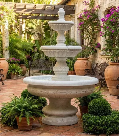 Tuscan Outdoor Marble Fountain