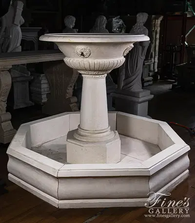 Classic Cream Limestone Fountain Feature