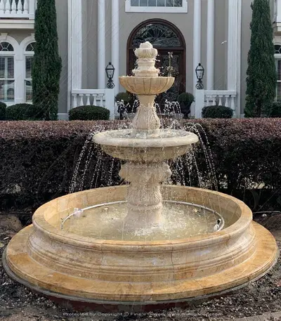Antique Style Travertine Fountain
