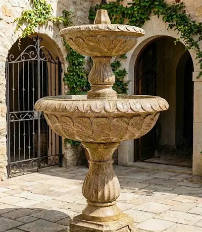 Two Tiered Self Contained Granite Fountain