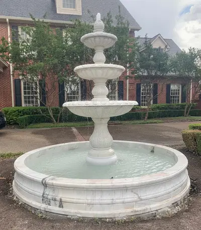 Three Tiered Natural Marble Fountain