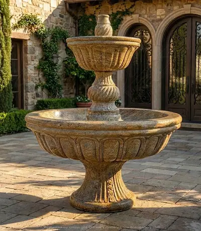 Solid Granite Garden Fountain Self Contained 