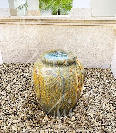 Urn Style Fountain in Antique Griggio Granite