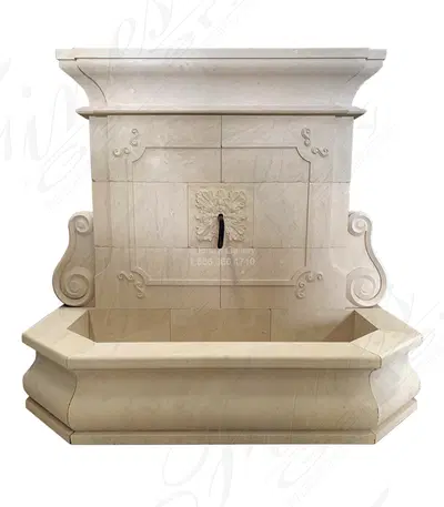 French Limestone Wall Fountain