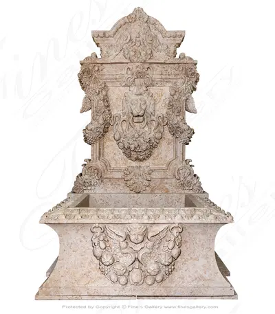 Ornate Italian Renaissance Wall Fountain