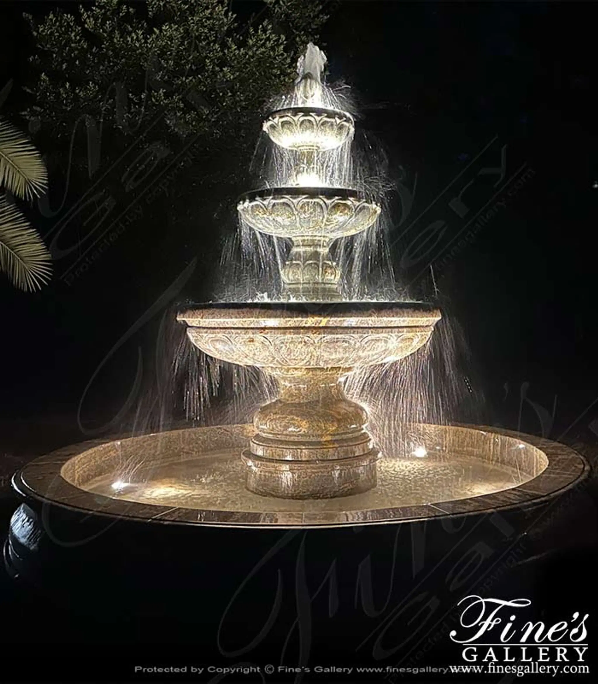 Custom Granite Fountain Installation — Model MF-1974 — Hand-Crafted by Fine's Gallery