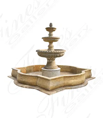 Tiered Antique Gold Granite Fountain Feature