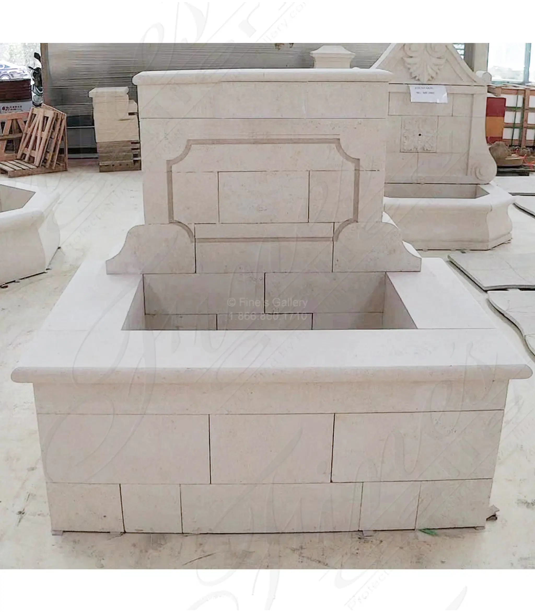 French Limestone Countryside Wall Fountain