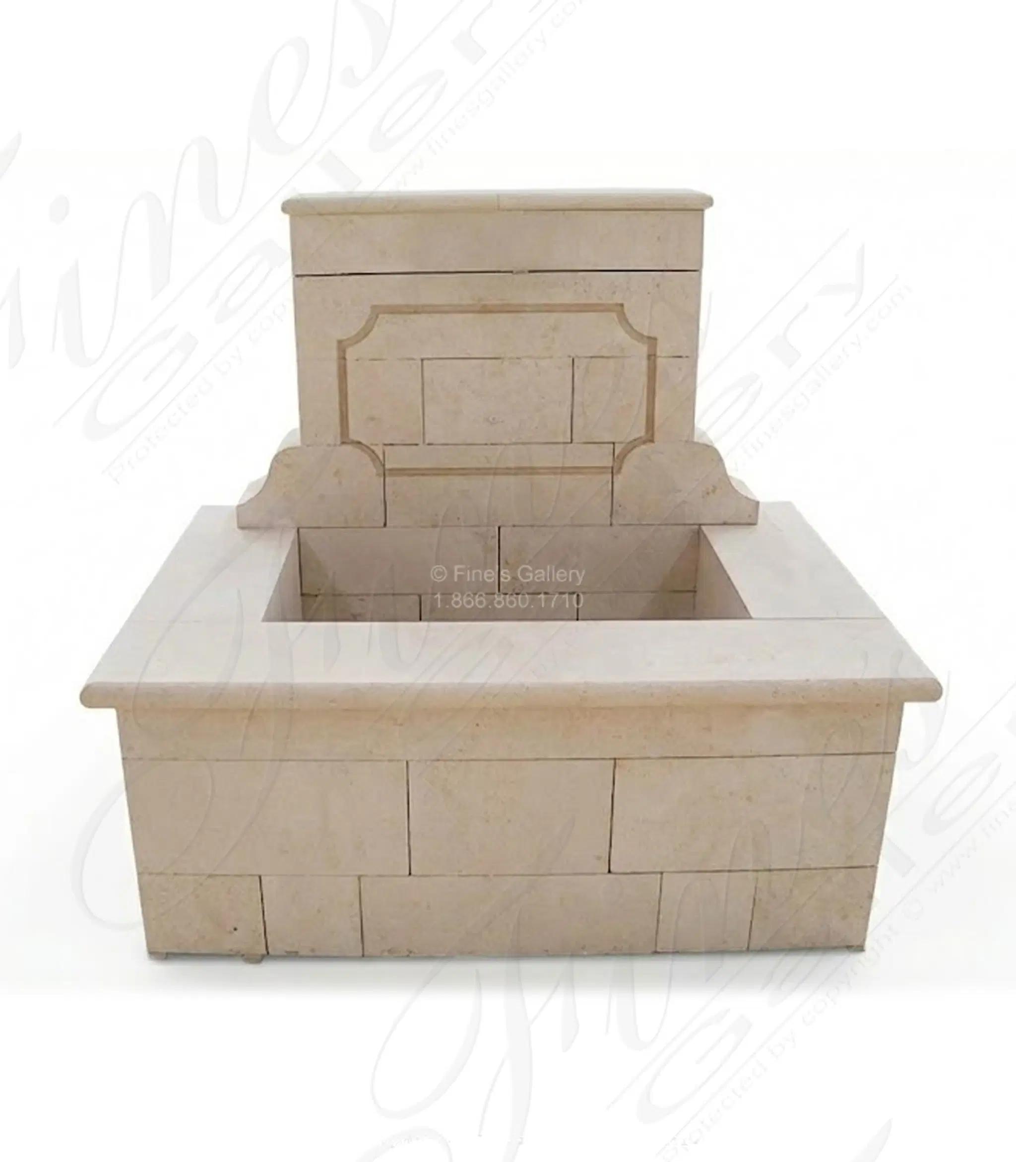 French Limestone Countryside Wall Fountain