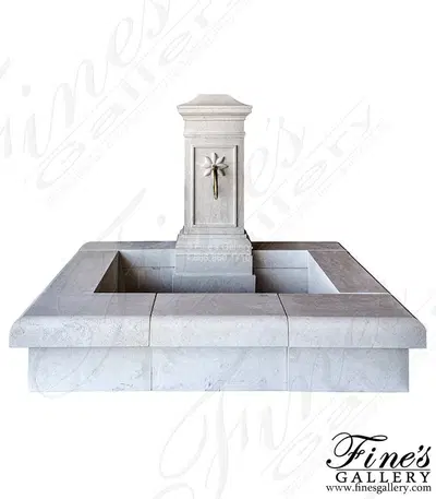 French Limestone Wall Fountain 