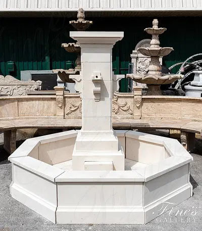 French Limestone Fountain Old World with Modern Twist