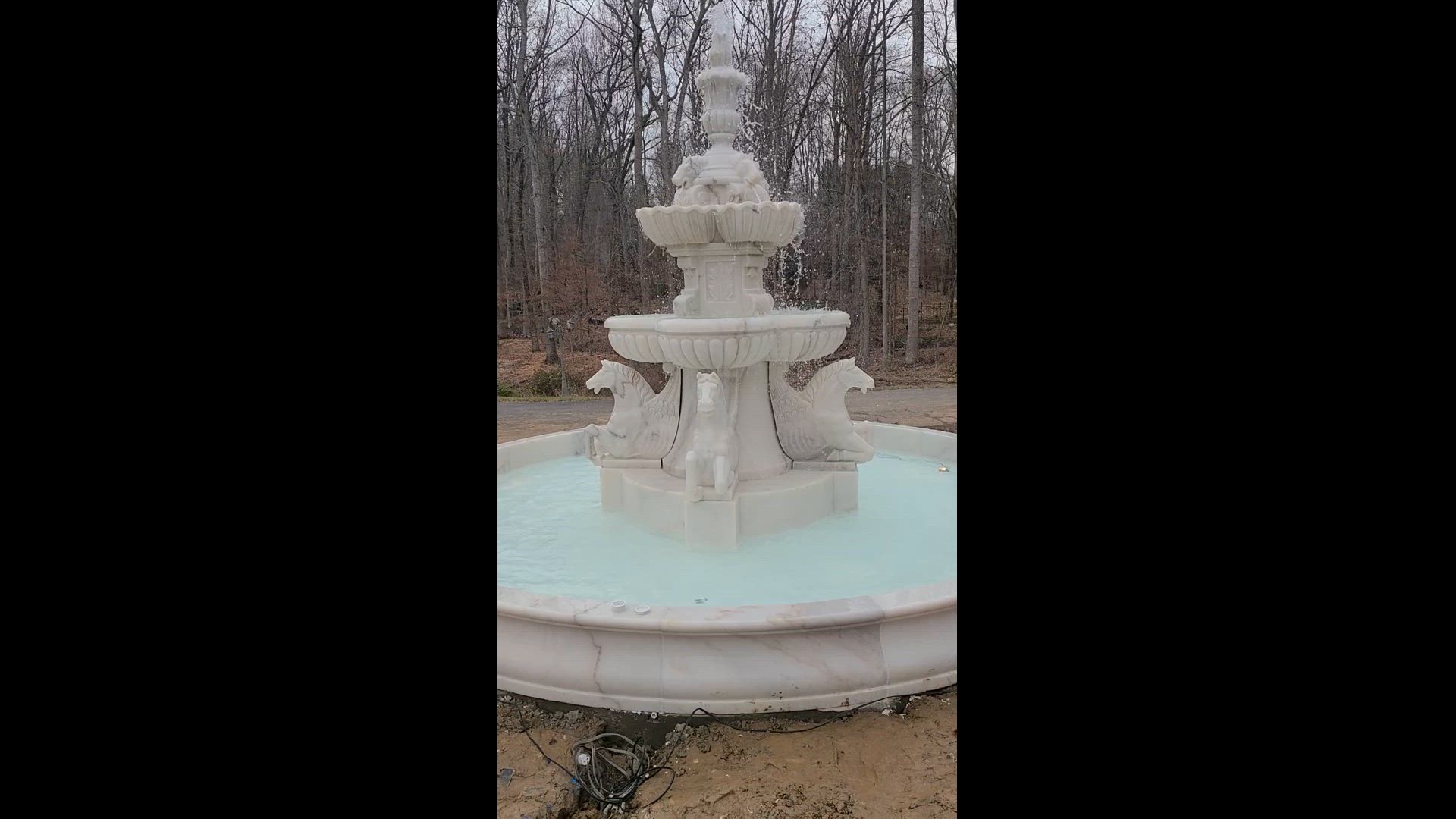 Exquisite Hand Carved Marble Pegasus Fountain — Model MF-2073 — product video