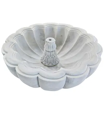 Single Tier White Marble Garden Fountain