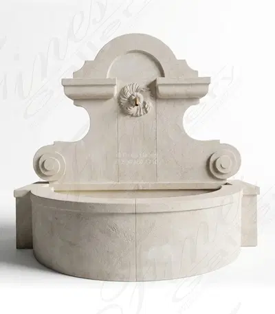 Old World Wall Fountain in French Limestone