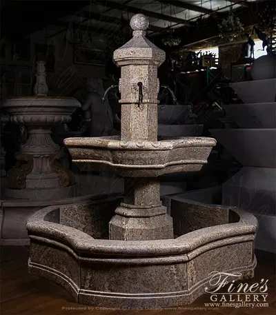 Antique Griggio Granite Old World Fountain Feature