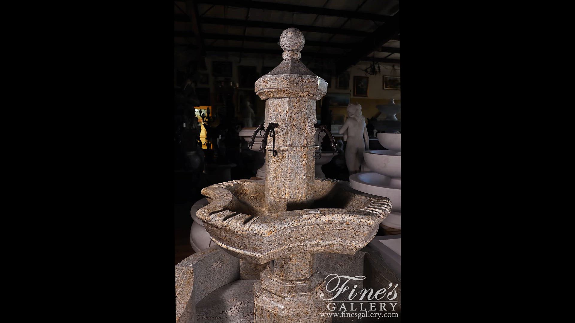 Antique Griggio Granite Old World Fountain Feature — Model MF-2125 — product video
