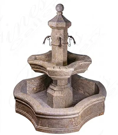 Antique Griggio Granite Old World Fountain Feature