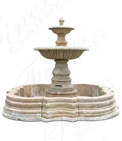 Tiered Fountain in Solid Antique Gold Granite