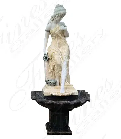 Victorian Lady Marble Fountain in light onyx