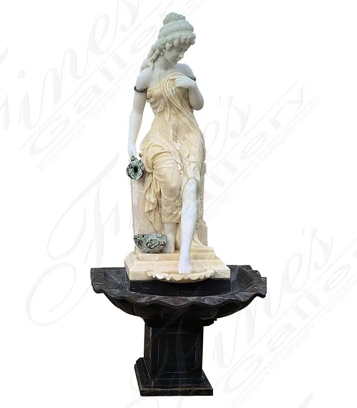 Victorian Lady Marble Fountain in light onyx